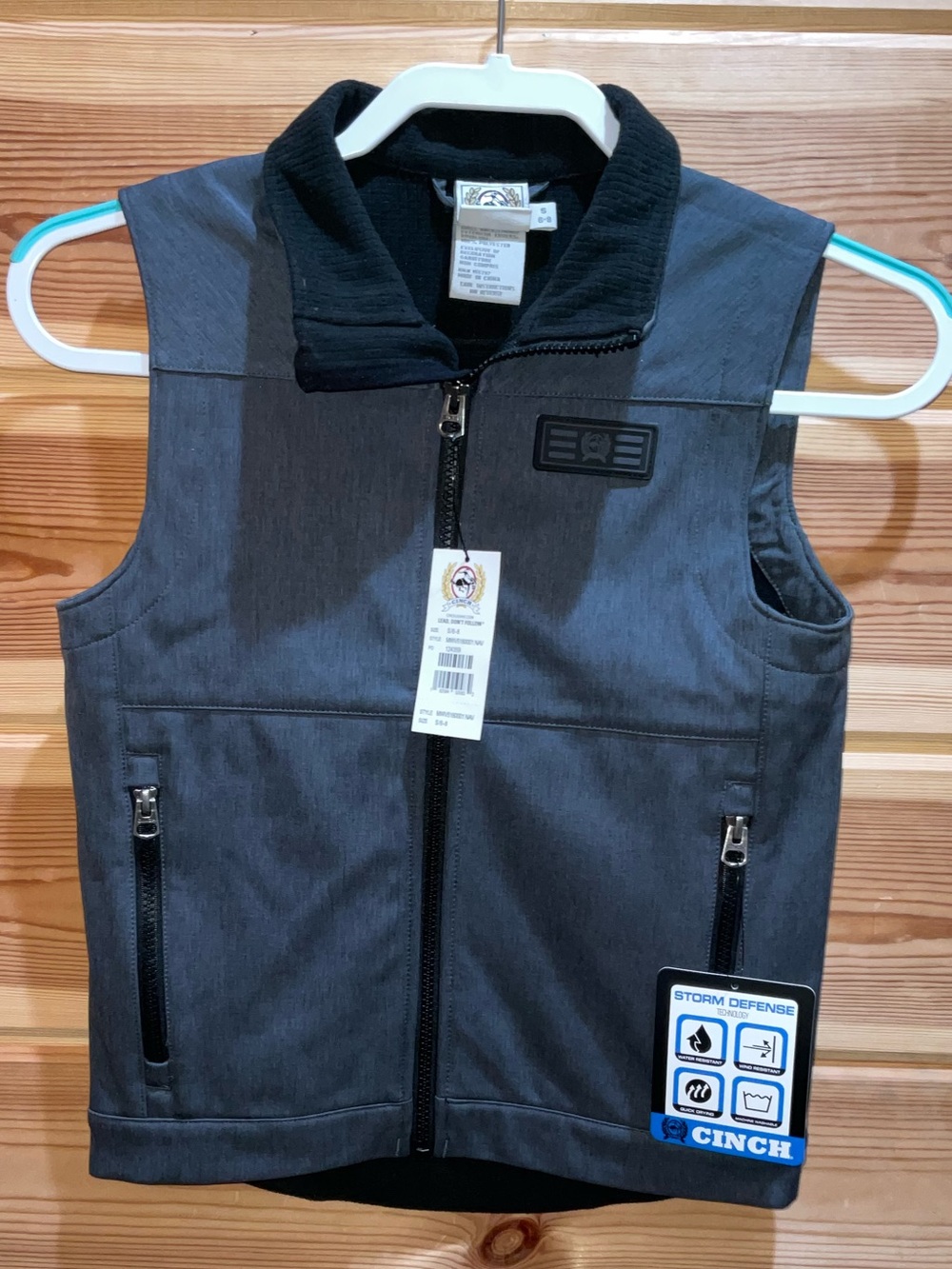 Cinch Kids Black and Grey Storm Defense Vest